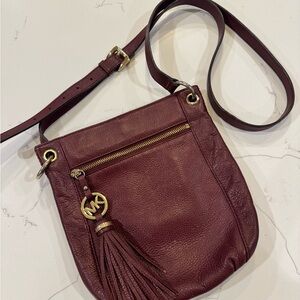 Michael Kors Burgundy Leather Crossbody Bag